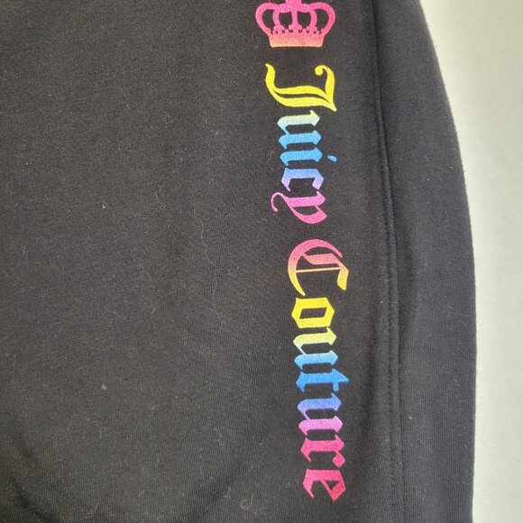 NWT‎ Juicy Couture Sport Side Jogger Womens Size Medium Black Rainbow Logo - Picture 3 of 16
